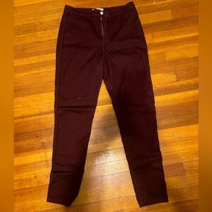 American Apparell high waist stretch jeans Burgandy color